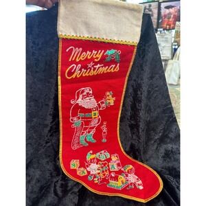 Vintage Felt Santa Stocking